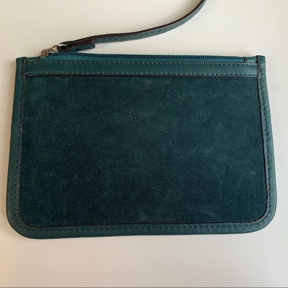 BOGO‼️ Auth Coach pouch wristlet forest green suede - Picture 5 of 16
